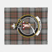 クランMacRae狩り風化タータンチェックプレイド フリースブランケット (正面(横))