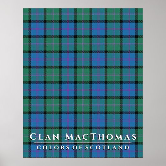 クランMacThomasスコットランドの色2タータンチェックPlaid ポスター (正面)