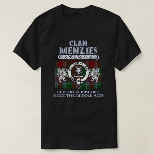 クランMenzies crestスコットランドのクランScottishの姓 Tシャツ (デザイン正面)