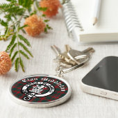 クランMiddletonクレストバッジとタータンチェック キーホルダー (側面)