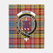 クランOgilvieエアリー古代タータンチェックプレイド フリースブランケット (正面)