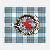 クランStewartミュート青（スチュアート）ビュートタータンチェックPl フリースブランケット (正面(横))