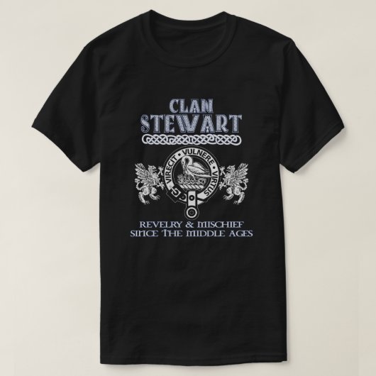 クランStewart crestスコットランドのクランScotishの姓 Tシャツ (デザイン正面)