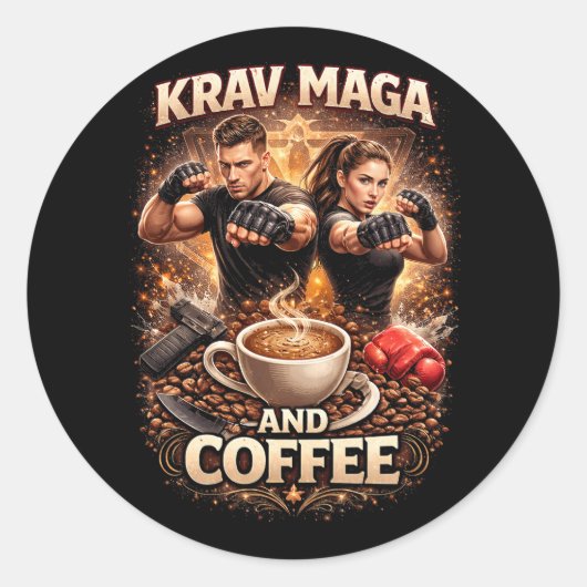 クラヴ・マガとコーヒー ラウンドシール (正面)
