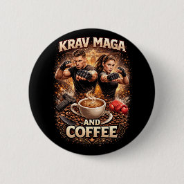 クラヴ・マガとコーヒー 缶バッジ