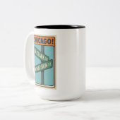 クラークとアジソン交差点Tシャツ ツートーンマグカップ (正面左)