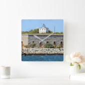 クラークのポイントライトハウス、マス。正方形の壁時計 スクエア壁時計 (ホーム)