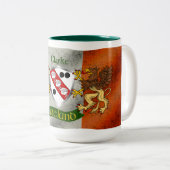 クラークアイリッシュシールド付動揺してき/フラパーソナライズされたグ ツートーンマグカップ (正面右)