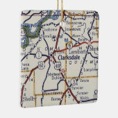 クラークスデールミシシッピヴィンテージの地図 セラミックオーナメント (右)