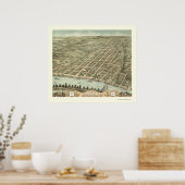 クラークスビル, TNパノラママップ – 1870 ポスター (キッチン)