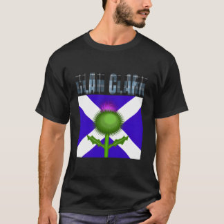 クラークタータンチェックスコットランドファミリー名スコットランドPr Tシャツ