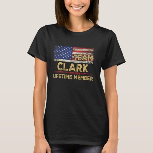 クラーク姓シャツチームクラーク生涯会員 Tシャツ (正面)