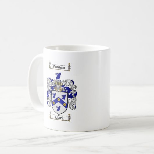 クラーク家紋-クラーク紋章付き外衣 コーヒーマグカップ (正面左)