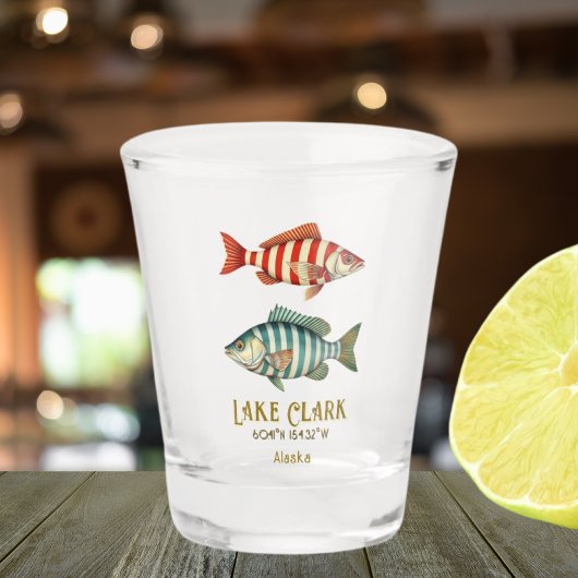 クラーク湖アラスカス航海のアメリカ魚 ショットグラス