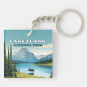 クラーク湖国立公園アラスカヴィンテージ旅行 キーホルダー (裏面)