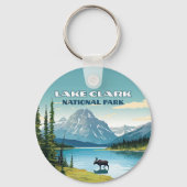 クラーク湖国立公園アラスカヴィンテージ旅行 キーホルダー (裏面)