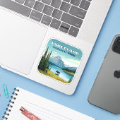 クラーク湖国立公園アラスカヴィンテージ旅行 シール (ノートパソコンとiPhone)