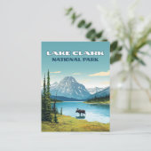 クラーク湖国立公園アラスカヴィンテージ旅行 ポストカード (スタンド正面)