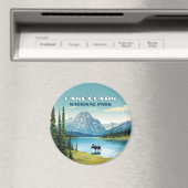 クラーク湖国立公園アラスカヴィンテージ旅行 マグネット (インサイチュ (食洗機))