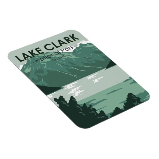 クラーク湖国立公園アラスカヴィンテージ マグネット (右側)
