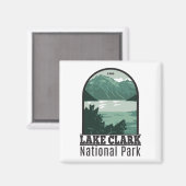 クラーク湖国立公園アラスカヴィンテージ マグネット (正面/裏面)