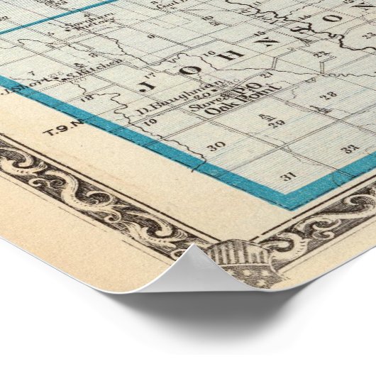 クラーク郡の地図 ポスター (角)