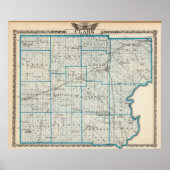 クラーク郡の地図 ポスター (正面)