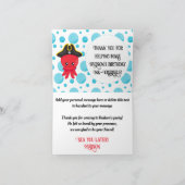 "クラーケンってなに?" タコの海賊 子供の誕生日 サンキューカード (内部)