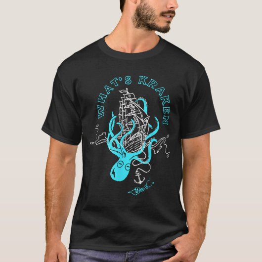 クラーケンって面白いタコ 海のモンスター グラフィック Tシャツ (正面)