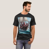 クラーケンの怒り：船の最後の立ち Tシャツ (正面フル)