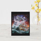 クラーケンの怪獣コアラが高い所で軍艦を攻撃 カード (黄色い花)