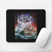 クラーケンの怪獣コアラが高い所で軍艦を攻撃 マウスパッド (マウス)