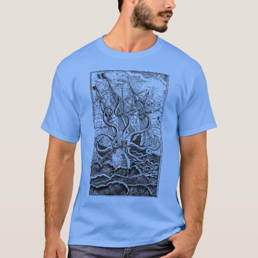 クラーケンを解き放つ:深みを掘り下げる Tシャツ (正面)