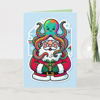 クラーケンクリスマス 🎄🐙 プレゼントに包まれたホリデー カード
