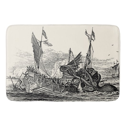 クラーケン攻撃船ヴィンテージス航海のタンパンク バスマット (正面)