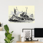 クラーケン攻撃!プリント ポスター (ホームオフィス)