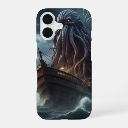 クラーケン攻撃 iPhone 16ケース (裏面)