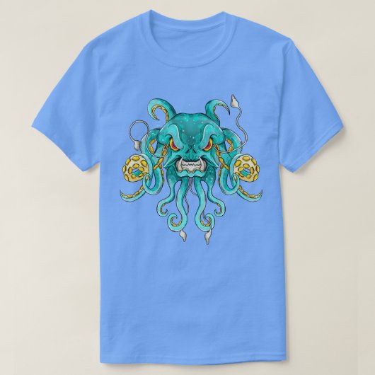 クラーケン水中モンスタータコ海 Tシャツ (デザイン正面)