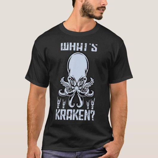 クラーケン頭足類の恐怖タコ Tシャツ (正面)