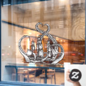 クラーケン たこ マスト船 海事 ウィンドウサイン (カフェ窓)