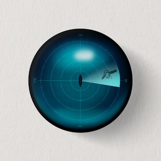 クラーケン・スチームパンクの船ソナー航海の画像 缶バッジ (正面)