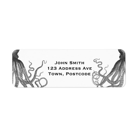 クラーケン – ブラックジャイアントタコ/ Cthulu ラベル (正面)