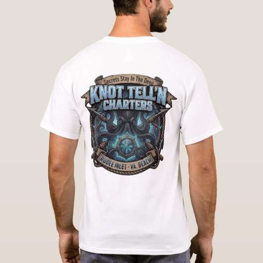 クラーケン ロゴ ブルー クリスタル Tシャツ (裏面)