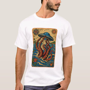 クラーケン vs UFO: 忘れられた地図 Tシャツ