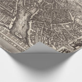 クラースJansz著パリの1618地図。 Visscher ラッピングペーパー (角)