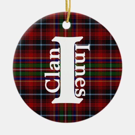 クラ伝統的ンインズタータンチェック格子 セラミックオーナメント (正面)
