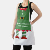 クリおもしろいスマスクッキーメーカー小妖精や小人グリーンレッド エプロン (インサイチュ)