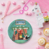 クリおもしろいスマスストッキング猫 ペーパープレート (パーティー)