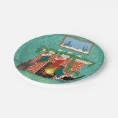 クリおもしろいスマスストッキング猫 ペーパープレート (アングル)