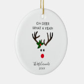 クリおもしろいスマストナイパーソナライズされたダー名年 セラミックオーナメント (右)